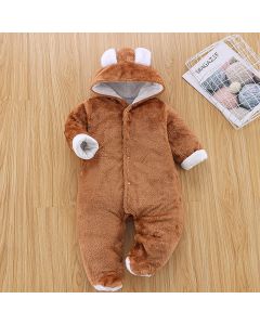 Organic Cotton Baby Jumpsuit Knitted Romper Brown