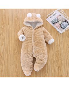 Organic Cotton Baby Jumpsuit Knitted Romper Beige
