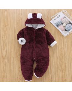 Organic Cotton Baby Jumpsuit Knitted Romper Maroon