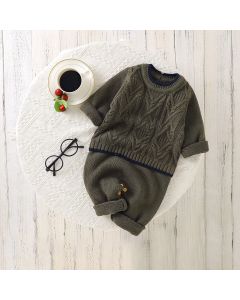 Organic Cotton Olive Fall Knit Onesie