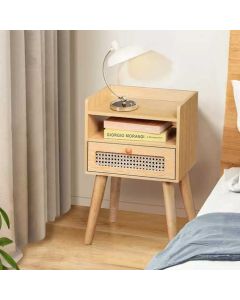 Natural Wood Nightstand