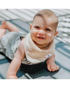 100% Organic Cotton Neutral Solid 10-Pack Baby Drool Bandana Bibs for Boys and Girls, Plain Colors